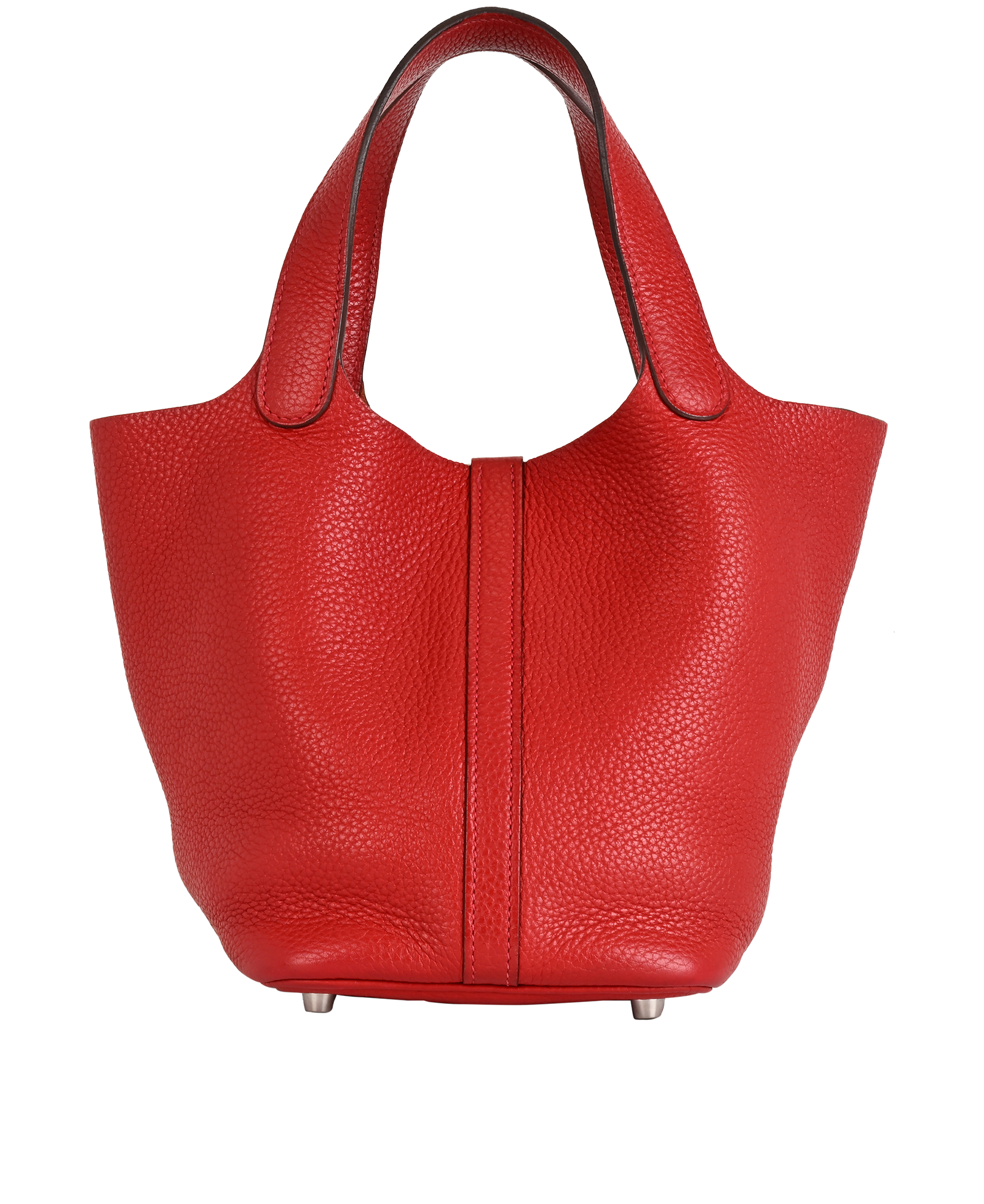 Picotin 18 In Clemence Rouge Grenat, &pound;2,500, Handbags, Red, Leather, Back view